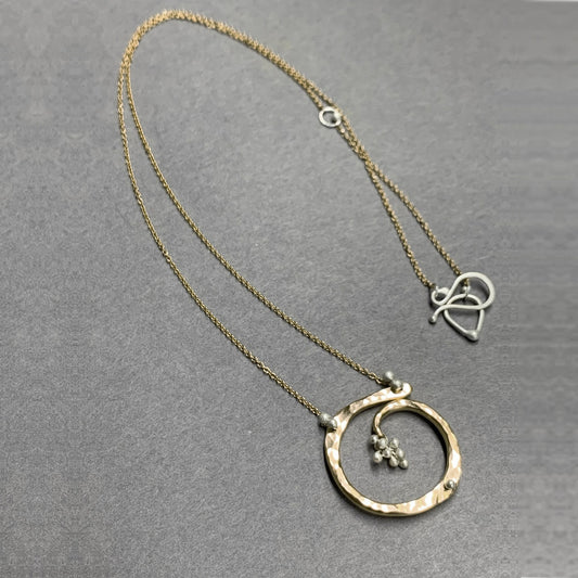 Medium ‘Circle of Life’ Pendant Necklace – Gold Filled + Sterling Silver
