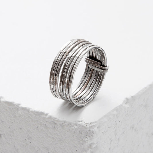Sterling Silver ‘Stacked Short’ Ring