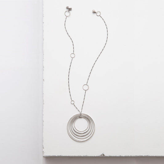 Sterling Silver ‘Stacked’ Pendant Necklace