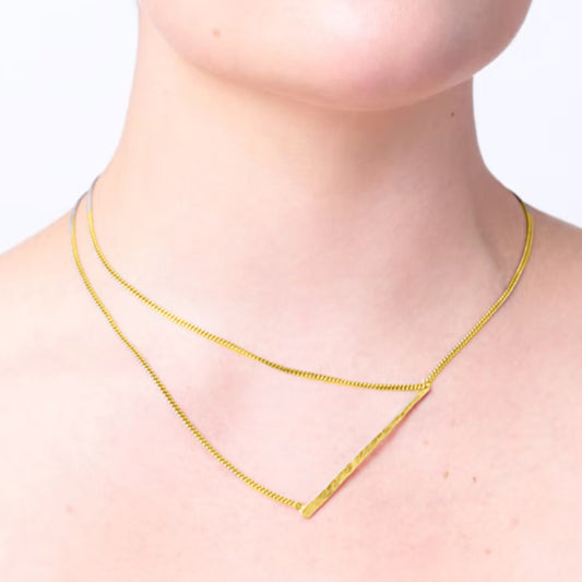 14k Gold Filled ‘Bandana’ Asymmetrical Statement Necklace