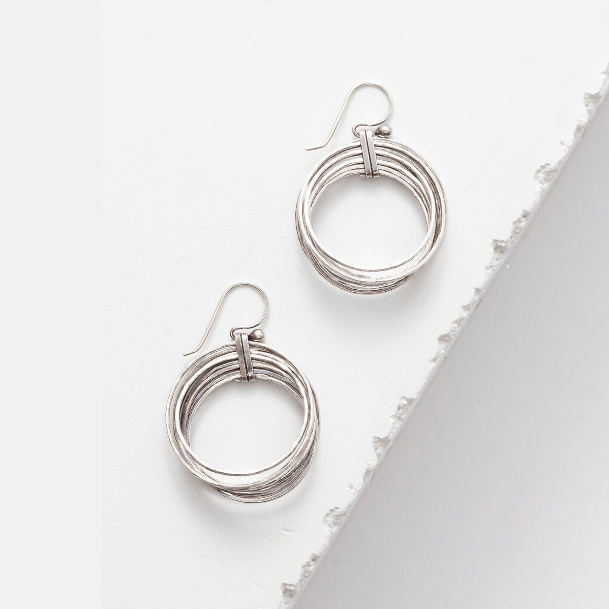 Sterling Silver ‘Nested’ Drop Earrings