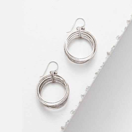 Sterling Silver ‘Nested’ Drop Earrings