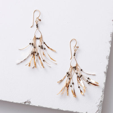 14k Gold Filled + Pyrite ‘Boa’ Earrings