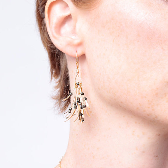14k Gold Filled + Pyrite ‘Boa’ Earrings