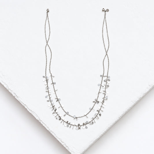 Bright Sterling Silver ‘Coined’ Multi-Strand Necklace