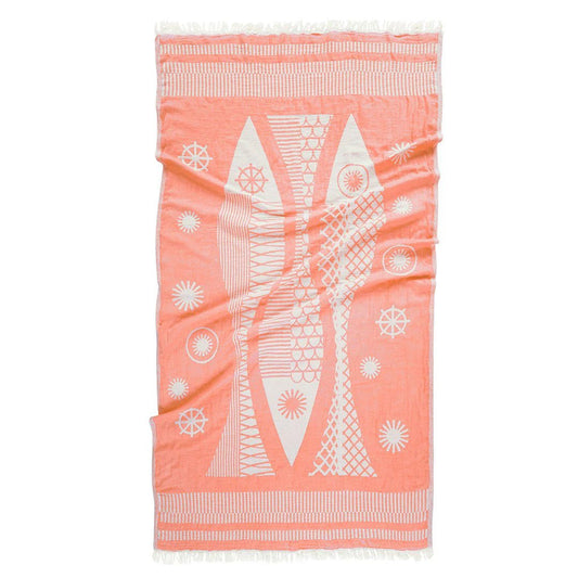 Pesce Turkish Towel - Coral