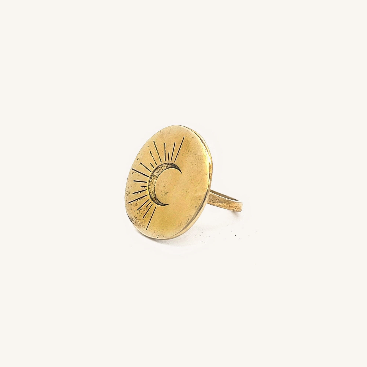 Nocturne Gold Crescent Moon Ring (Select Size)