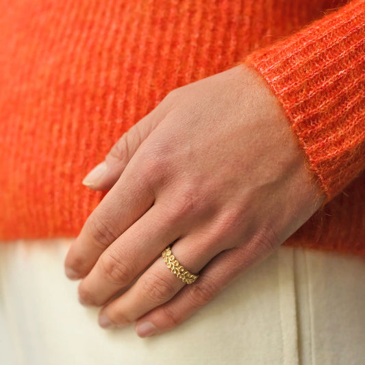 Brass Textured Band Ring