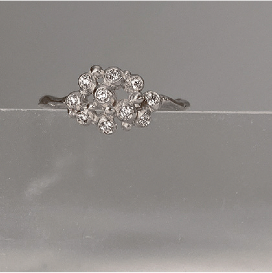 Sterling silver Diamond cluster rings retailer