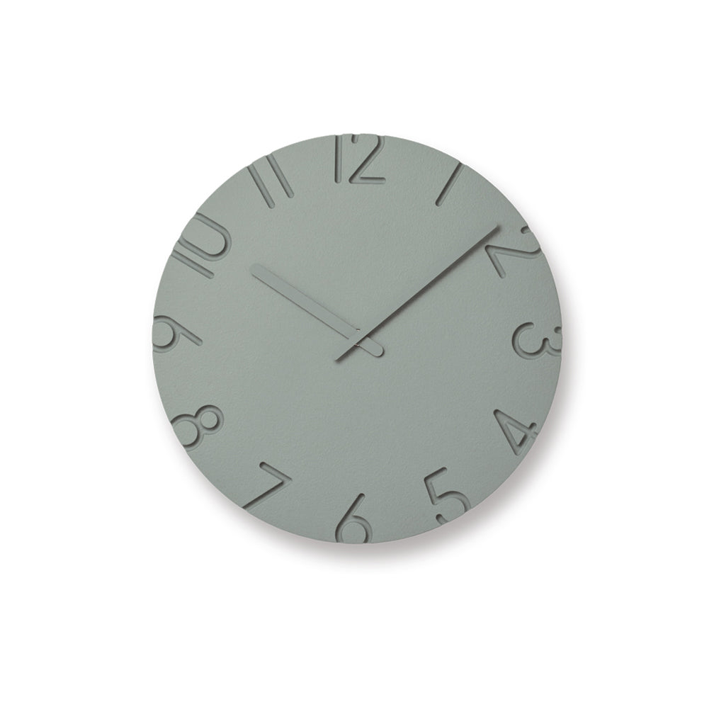 CARVED Wall Clock - Grey