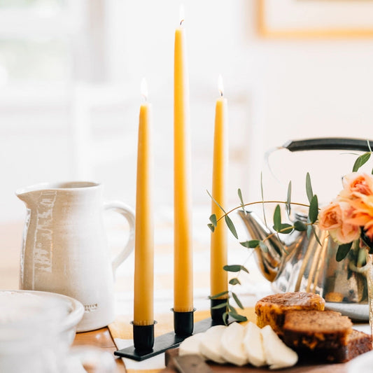 Hand-Dipped 14-inch Taper Candles - Slate Blue