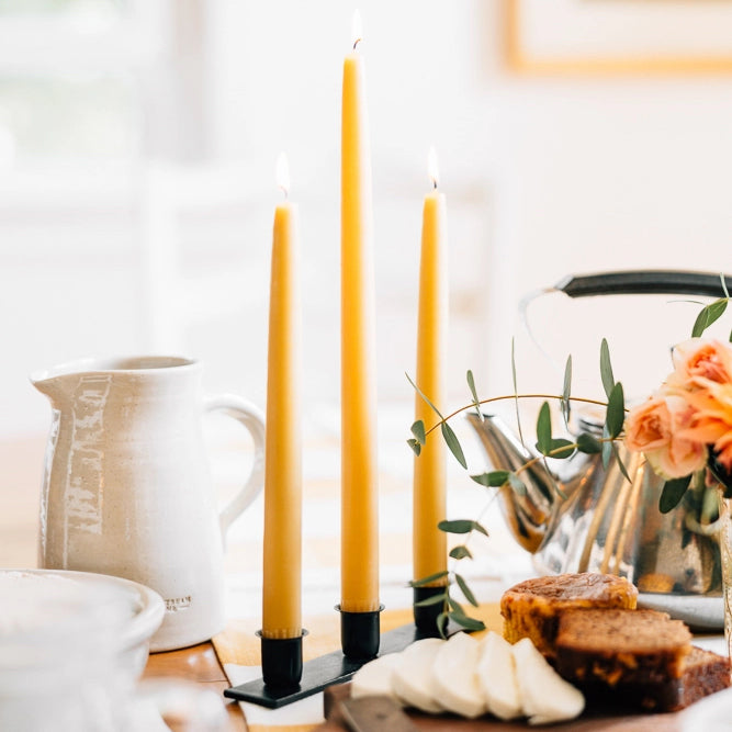 Hand-Dipped 14-inch Taper Candles - Ivory
