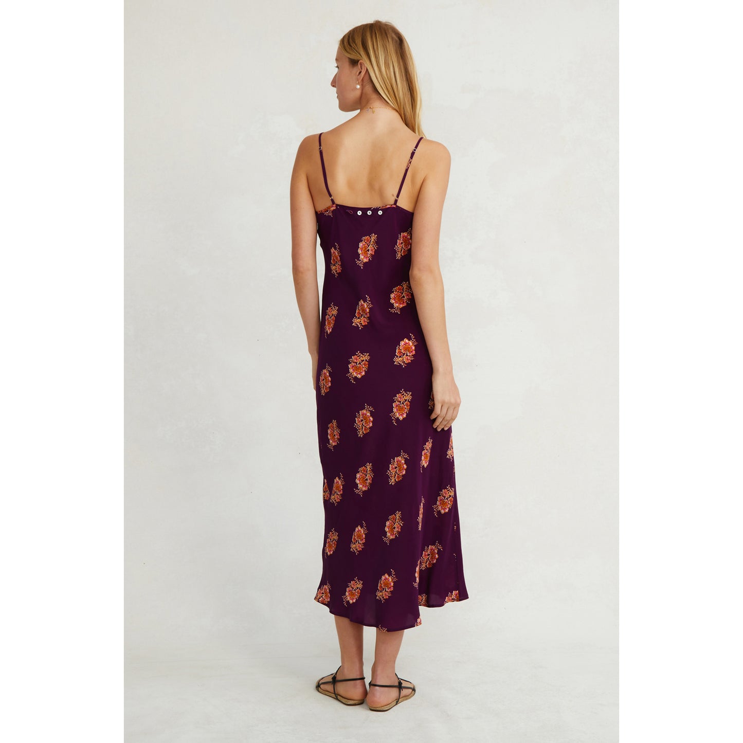Lily Silk Slip Dress - Grape