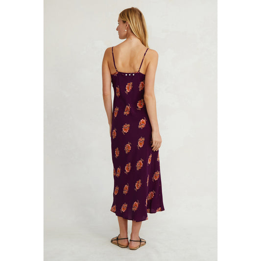 Lily Silk Slip Dress - Grape