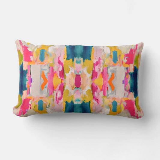 Eva Decorative Abstract Modern Art Lumbar Pillow