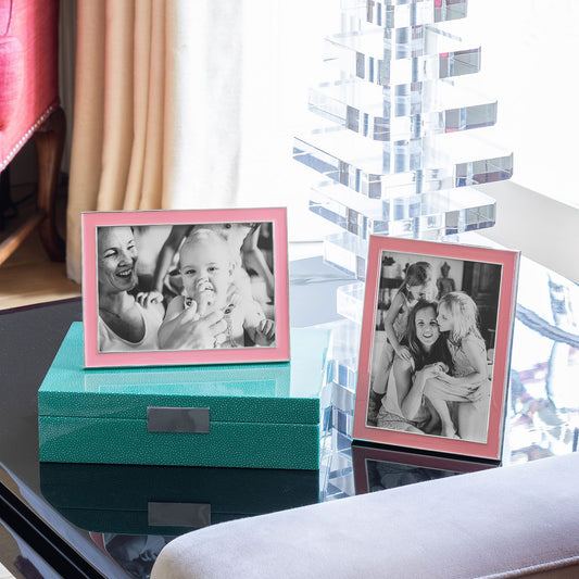4x6 Enamel + Silver Picture Frame - Coral