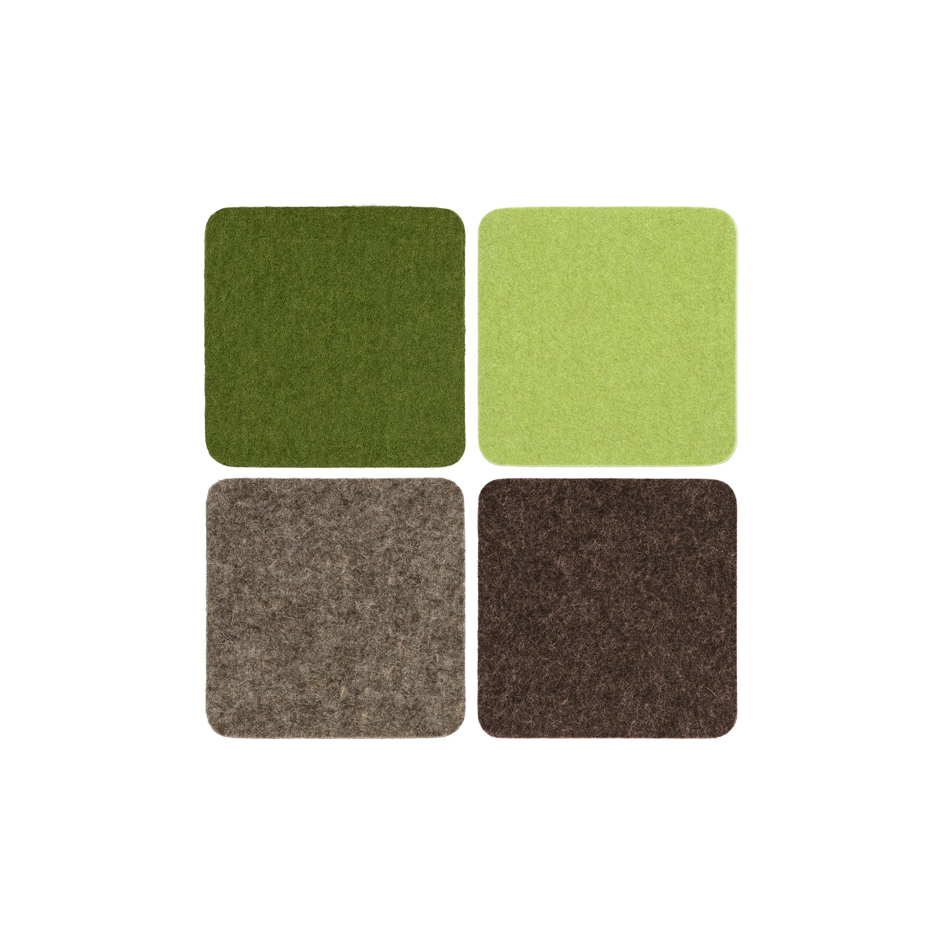 Bierfilzl Square Felt Coaster 4-pack (choose color) Forest