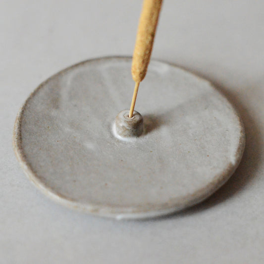 Light Gray Clay Incense Holder