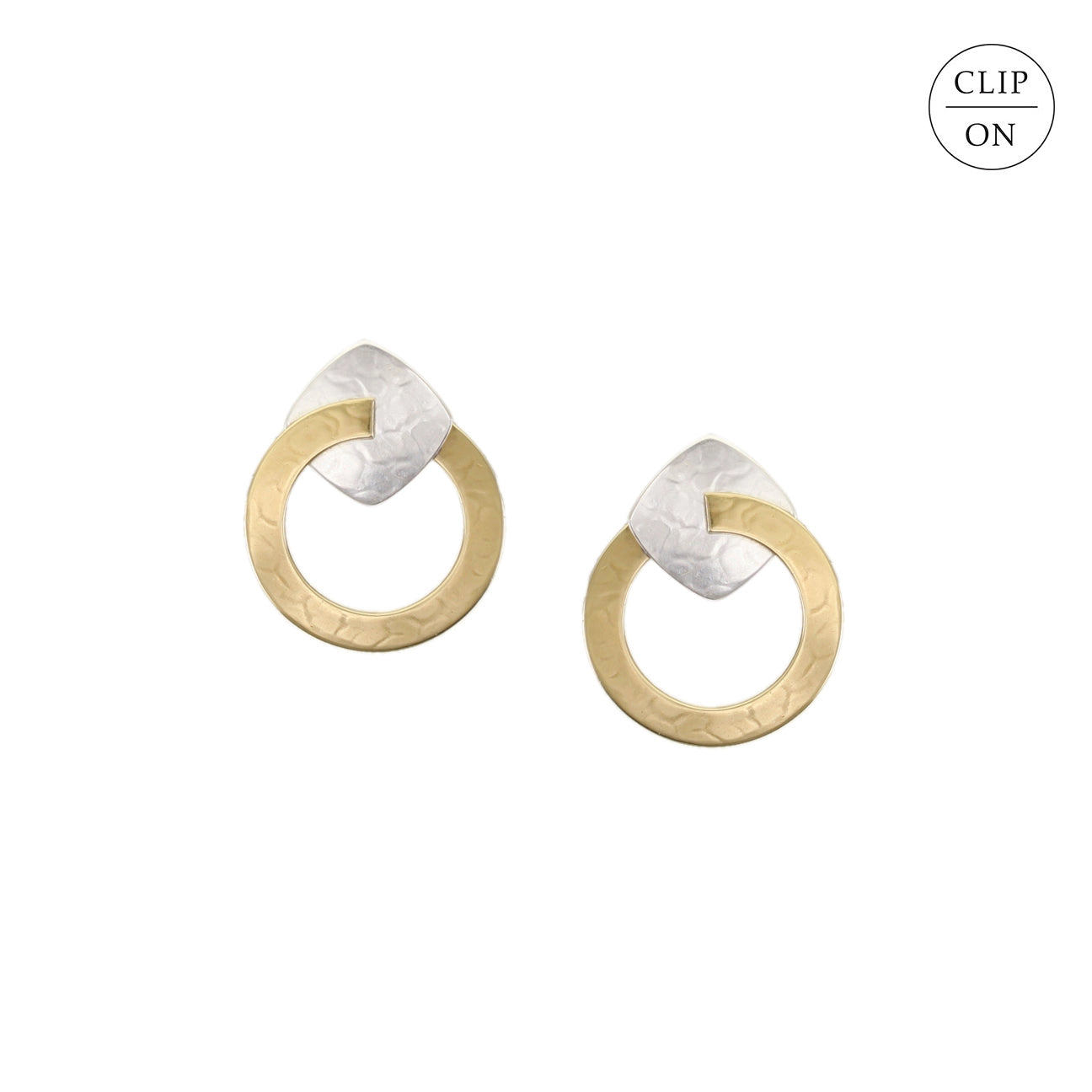 Medium Ring with Rounded Square Clip-On Earrings