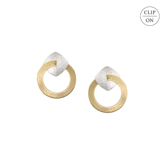 Medium Ring with Rounded Square Clip-On Earrings