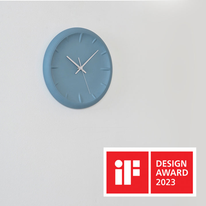 RELIEF Porcelain Wall Clock - Blue