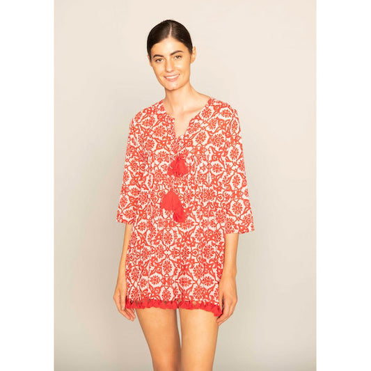 'Seychelles' Tunic - Red Benares