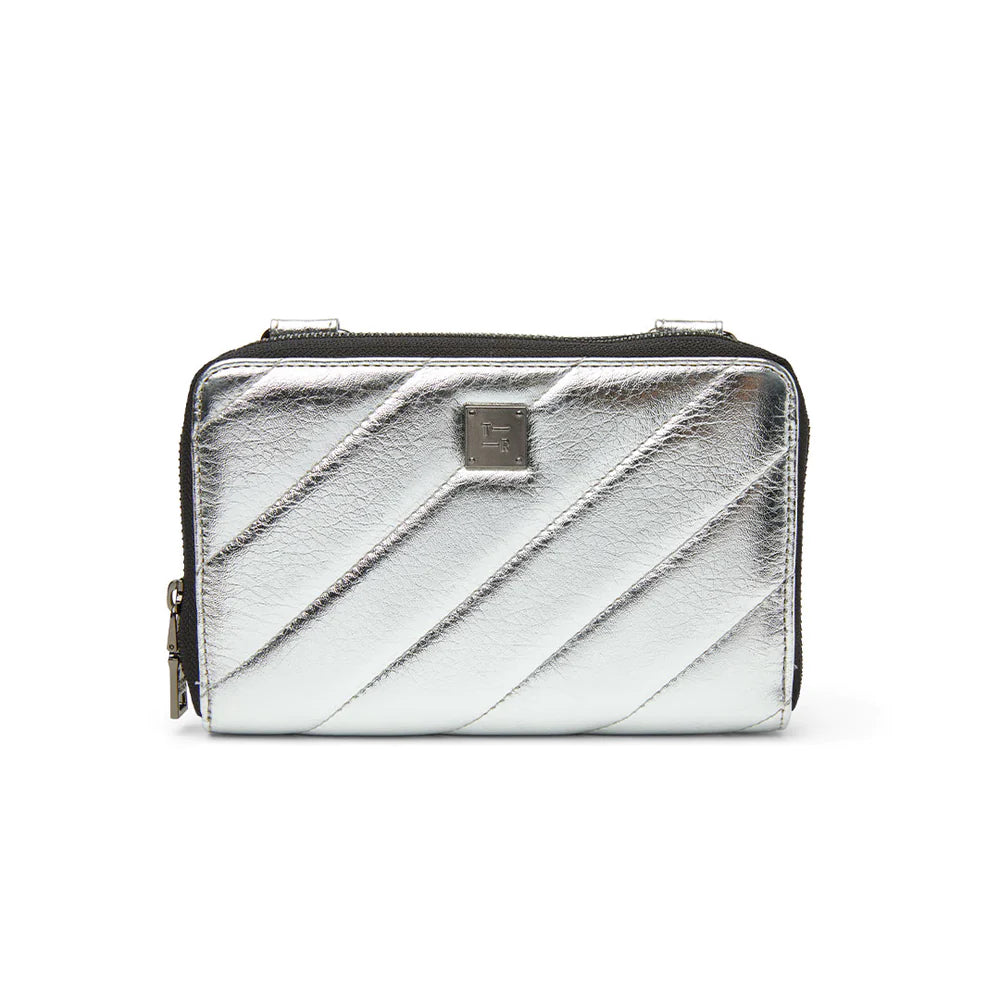 The Starlet Crossbody Wallet Bag - Luxe Crackled Silver