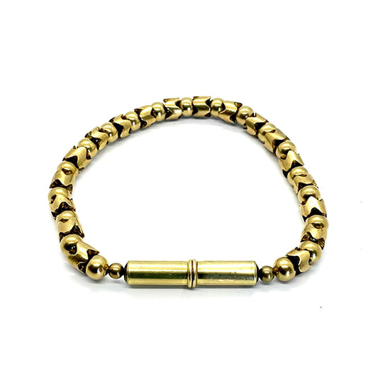 Flint Beaded Single Bracelet - Brass Snake