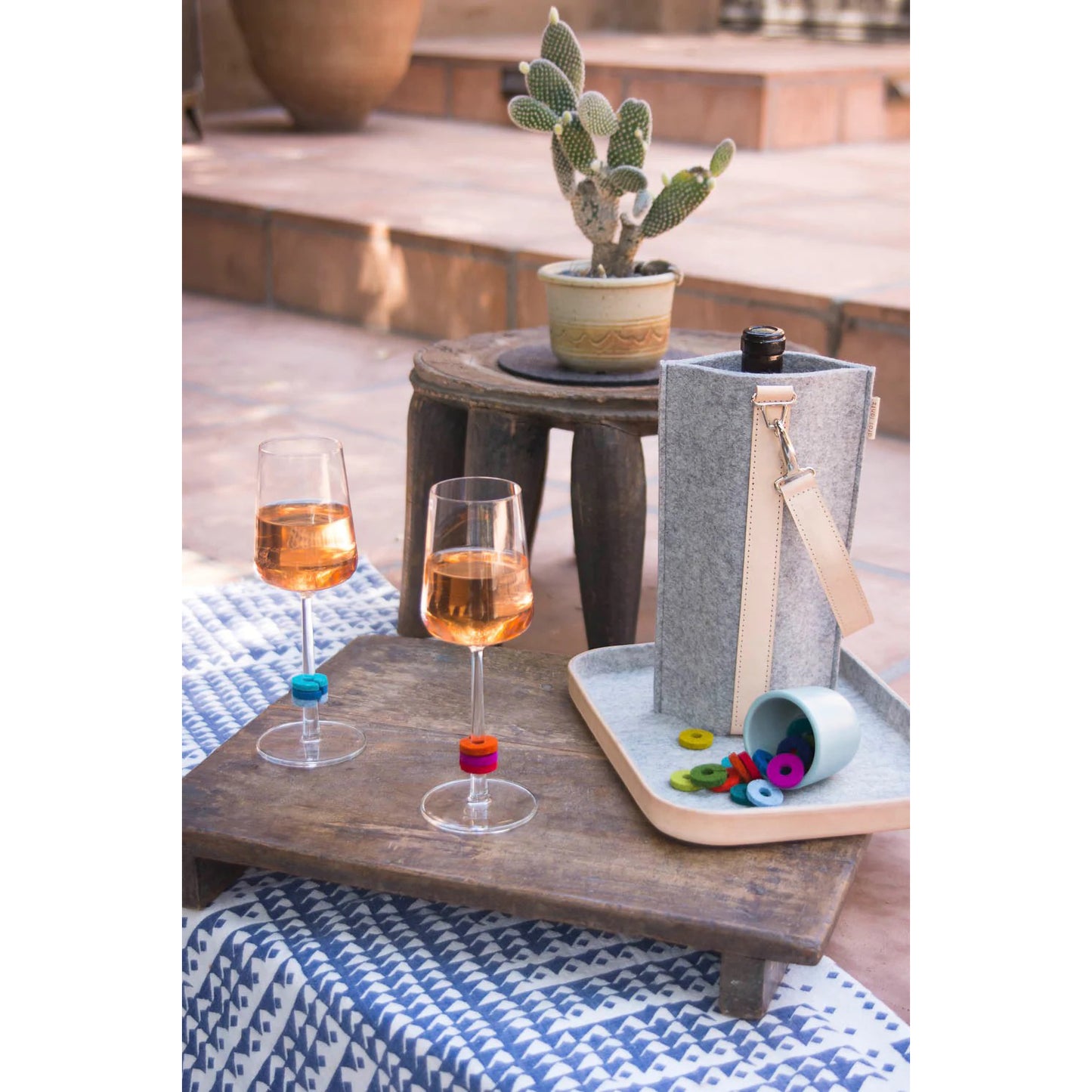 Round Felt Wine O's - Midcentury
