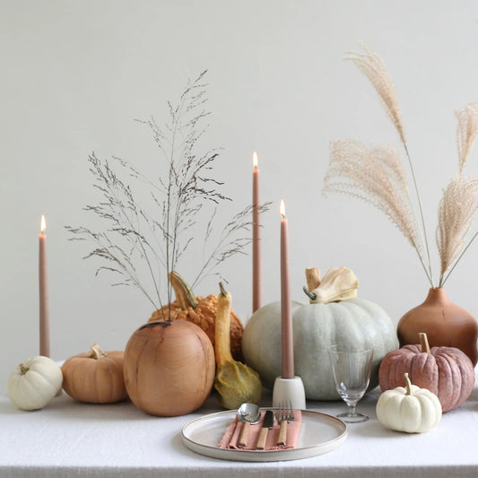 12-inch Dipped Taper Candles - Clay