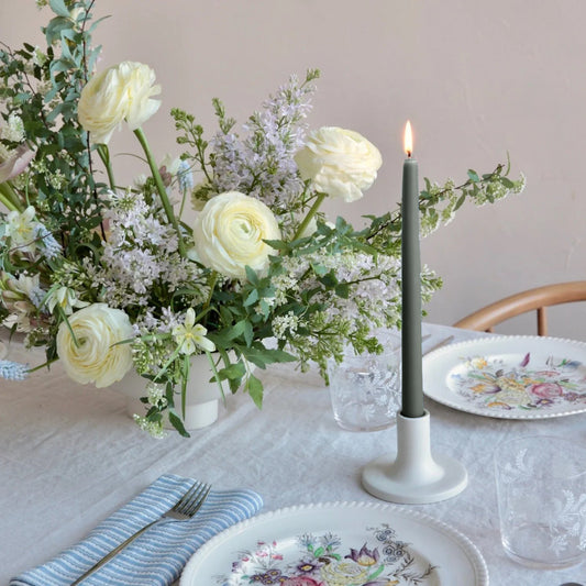 12-inch Dipped Taper Candles - Moss
