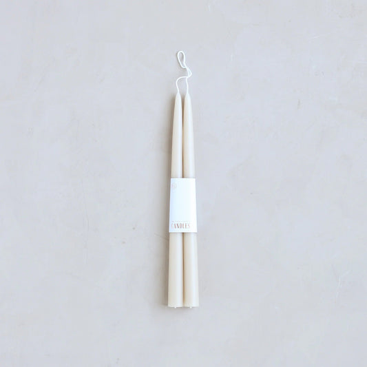 12-inch Dipped Taper Candles - Parchment