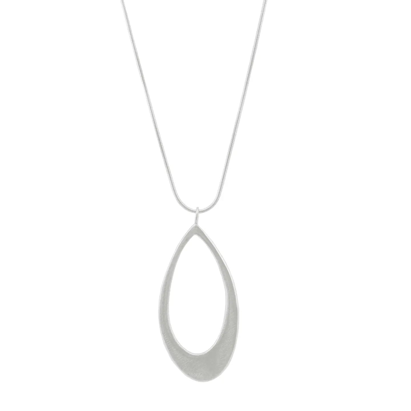 Large Leaf Pendant Necklace - Sterling Silver
