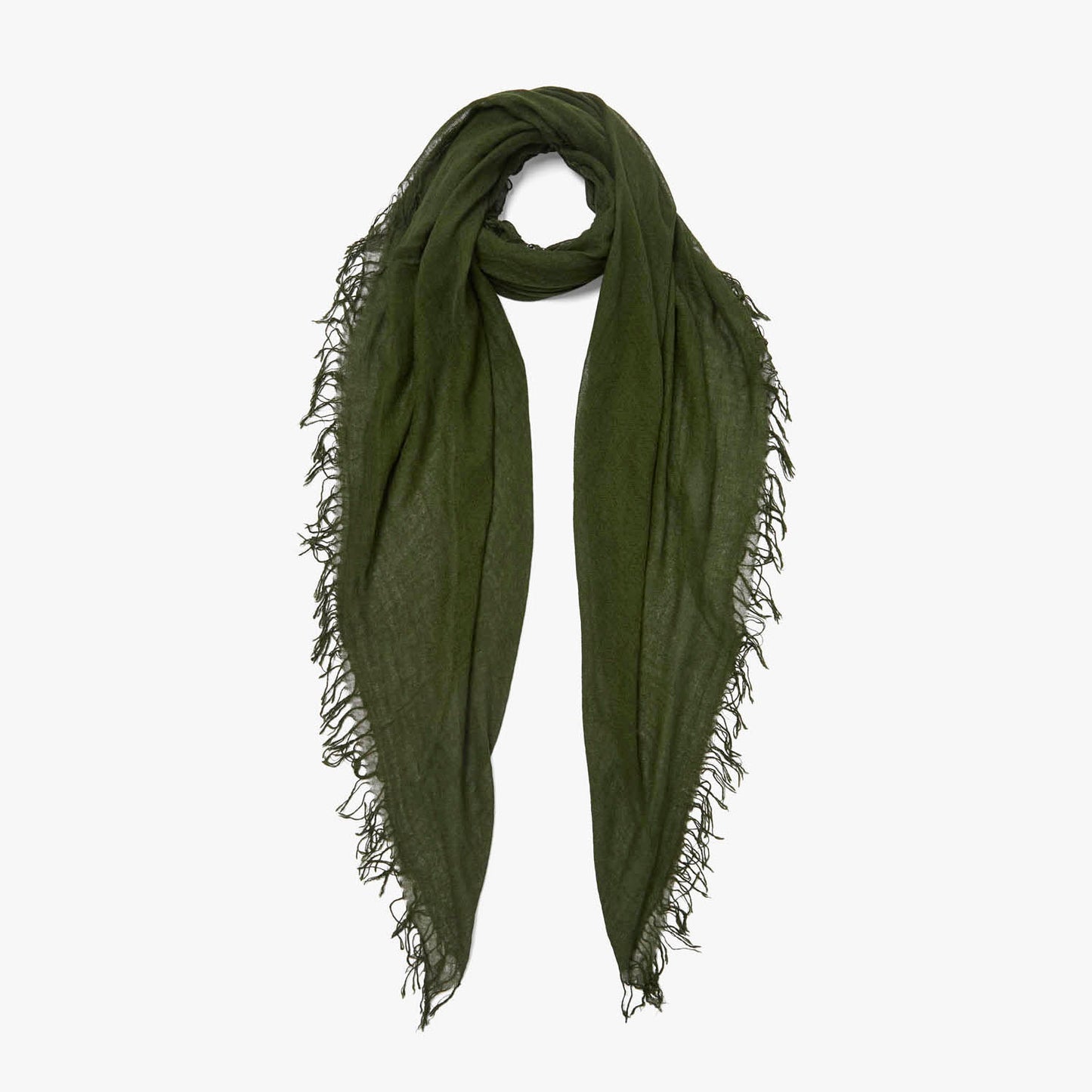 Silk/Cashmere Solid Scarf - Camo Green