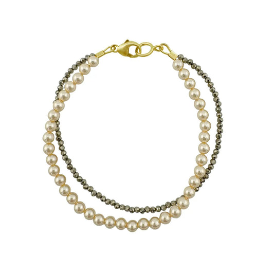 Moonstone + Labradorite Gemstone Bracelet
