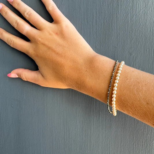Moonstone + Labradorite Gemstone Bracelet