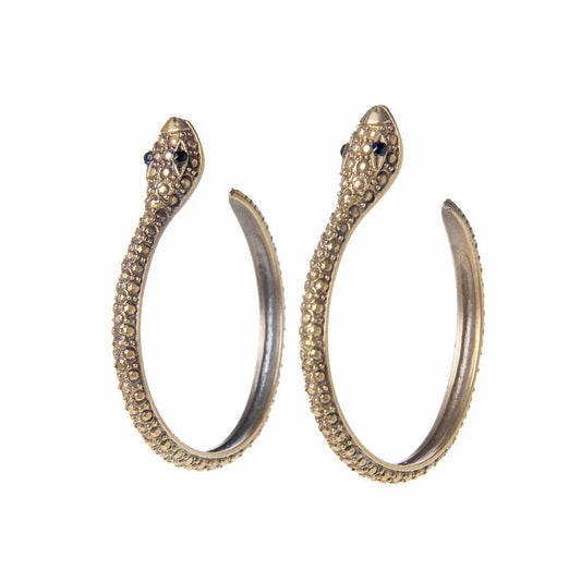 Textured Serpent Statement Hoop Earrings