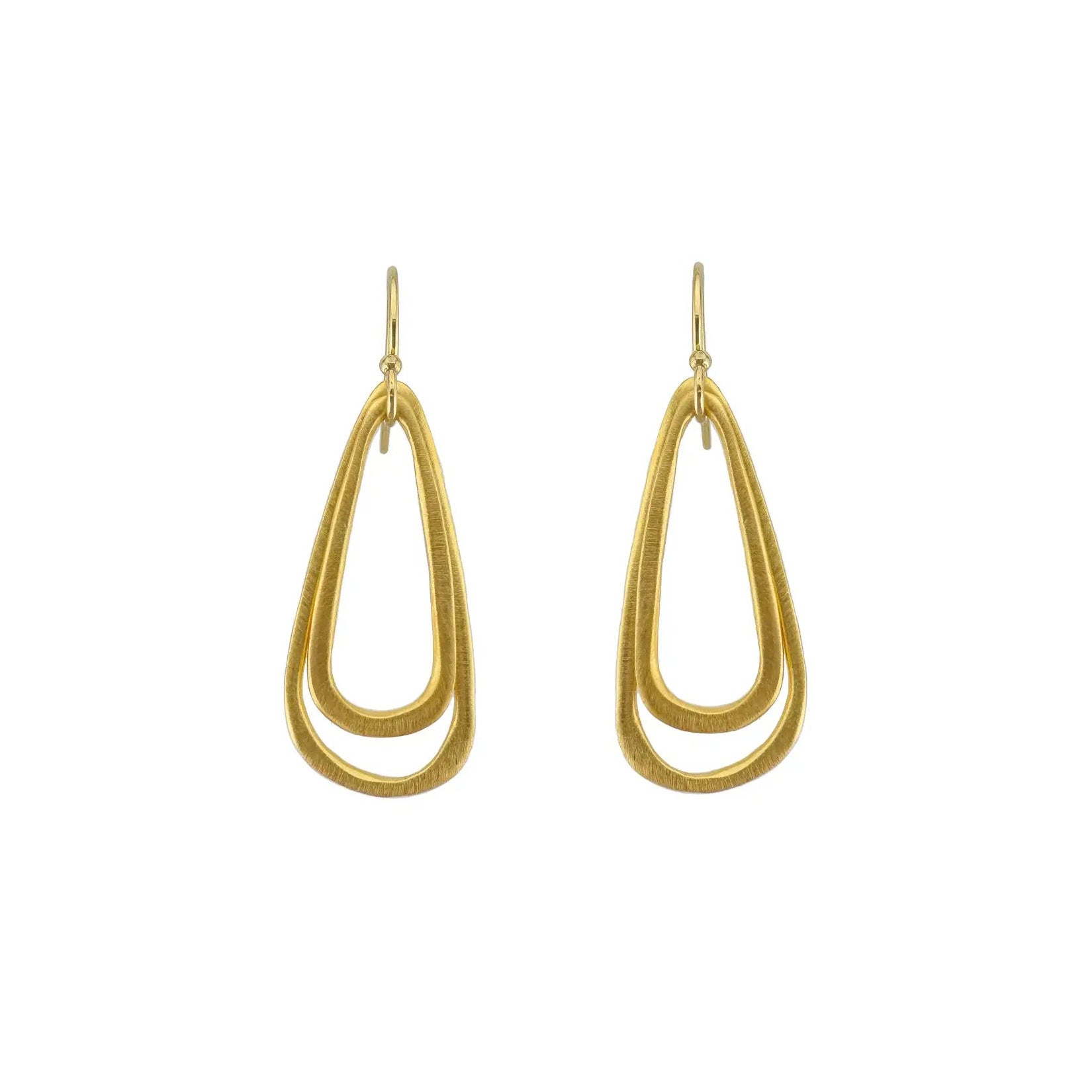 Small Double Teardrop Earrings - Gold Vermeil