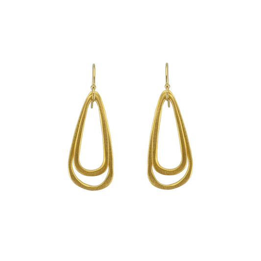 Small Double Teardrop Earrings - Gold Vermeil