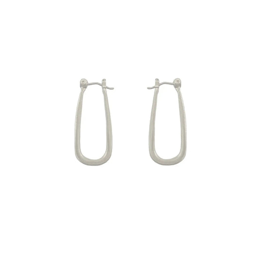 Small Teardrop Hoop Earrings - Sterling Silver