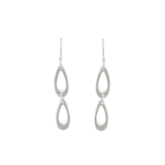 Tiny Double Leaf Earrings - Sterling Silver