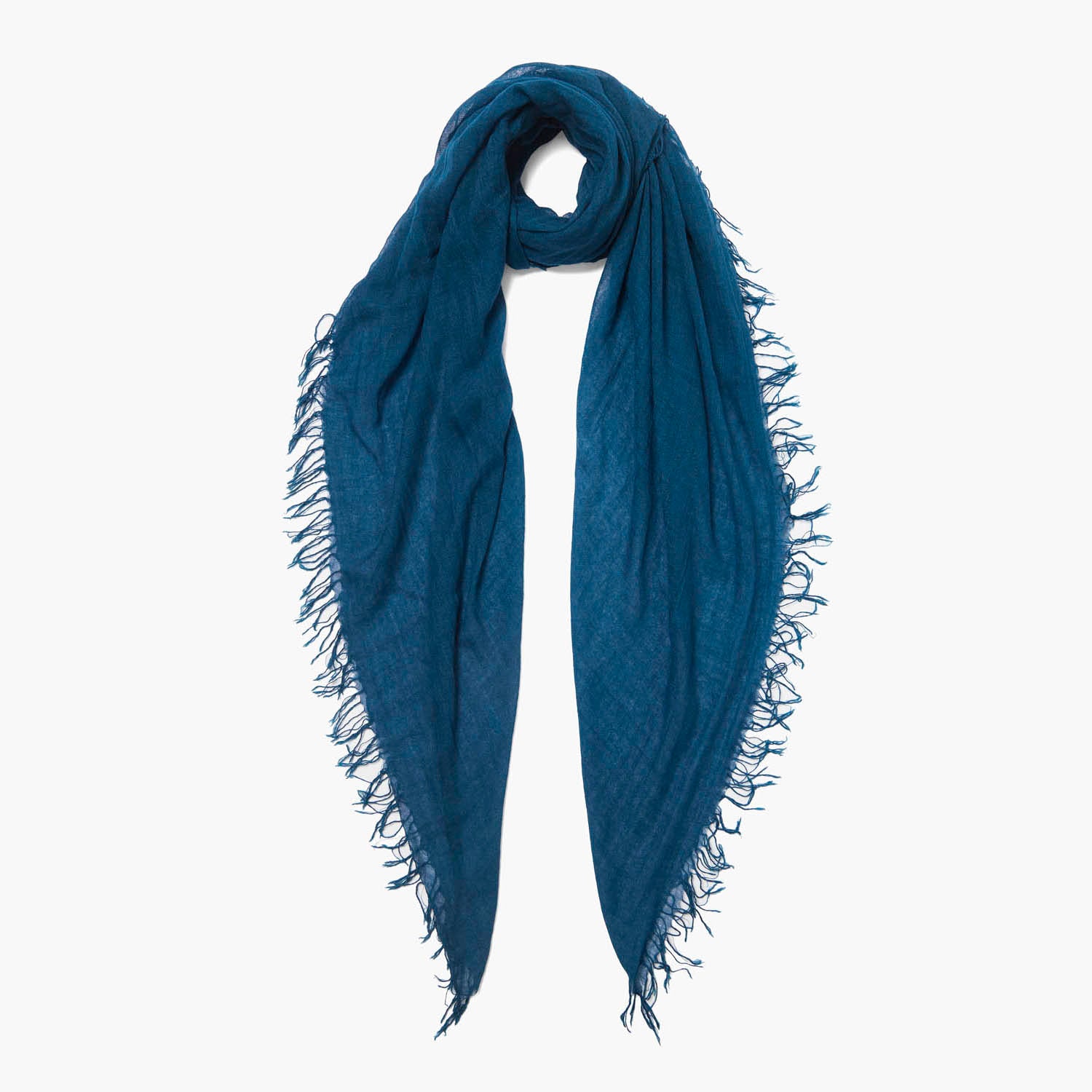 Silk/Cashmere Solid Scarf - Deep Sea Blue