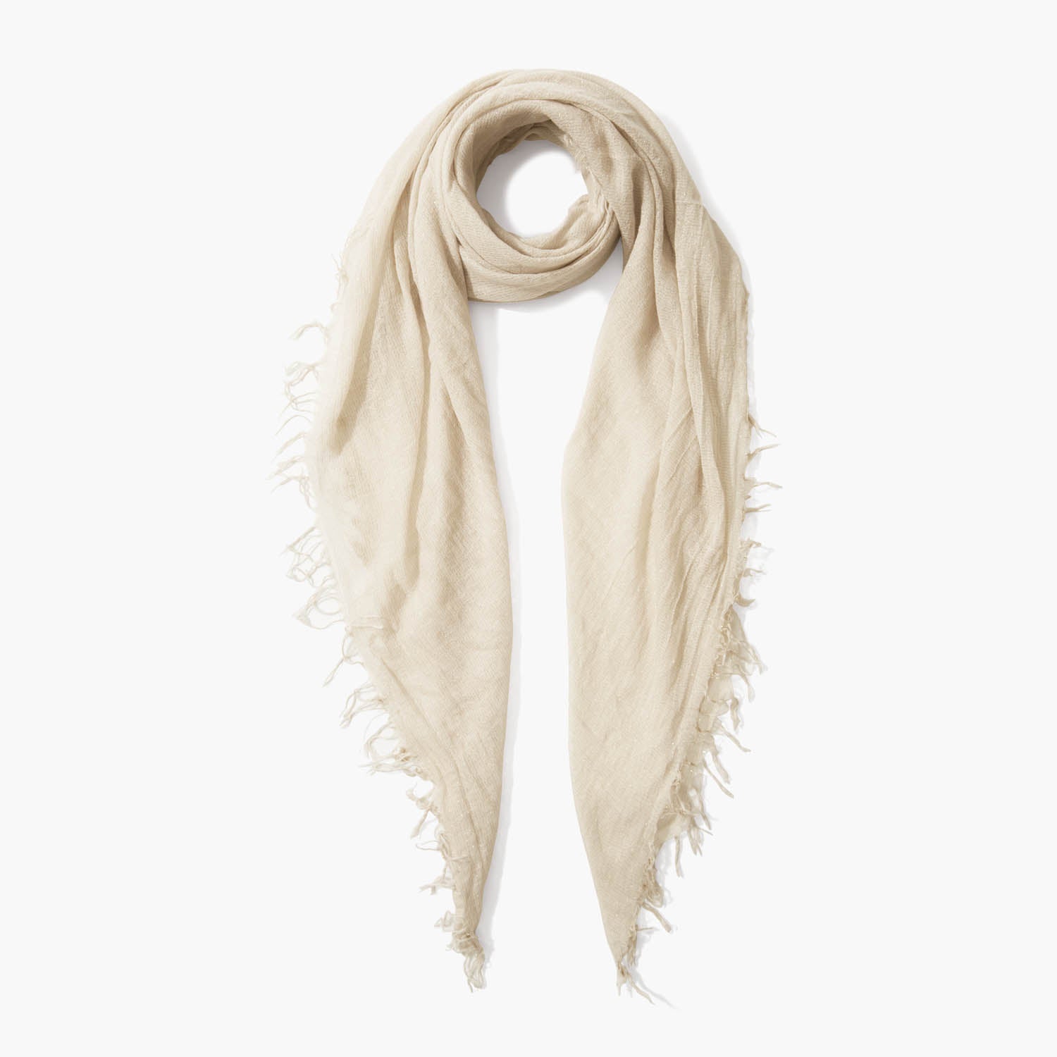 Silk/Cashmere Solid Scarf - Seed Pearl Metallic