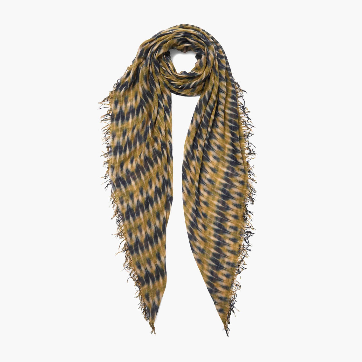 Silk/Cashmere Tie Dye Scarf - Green