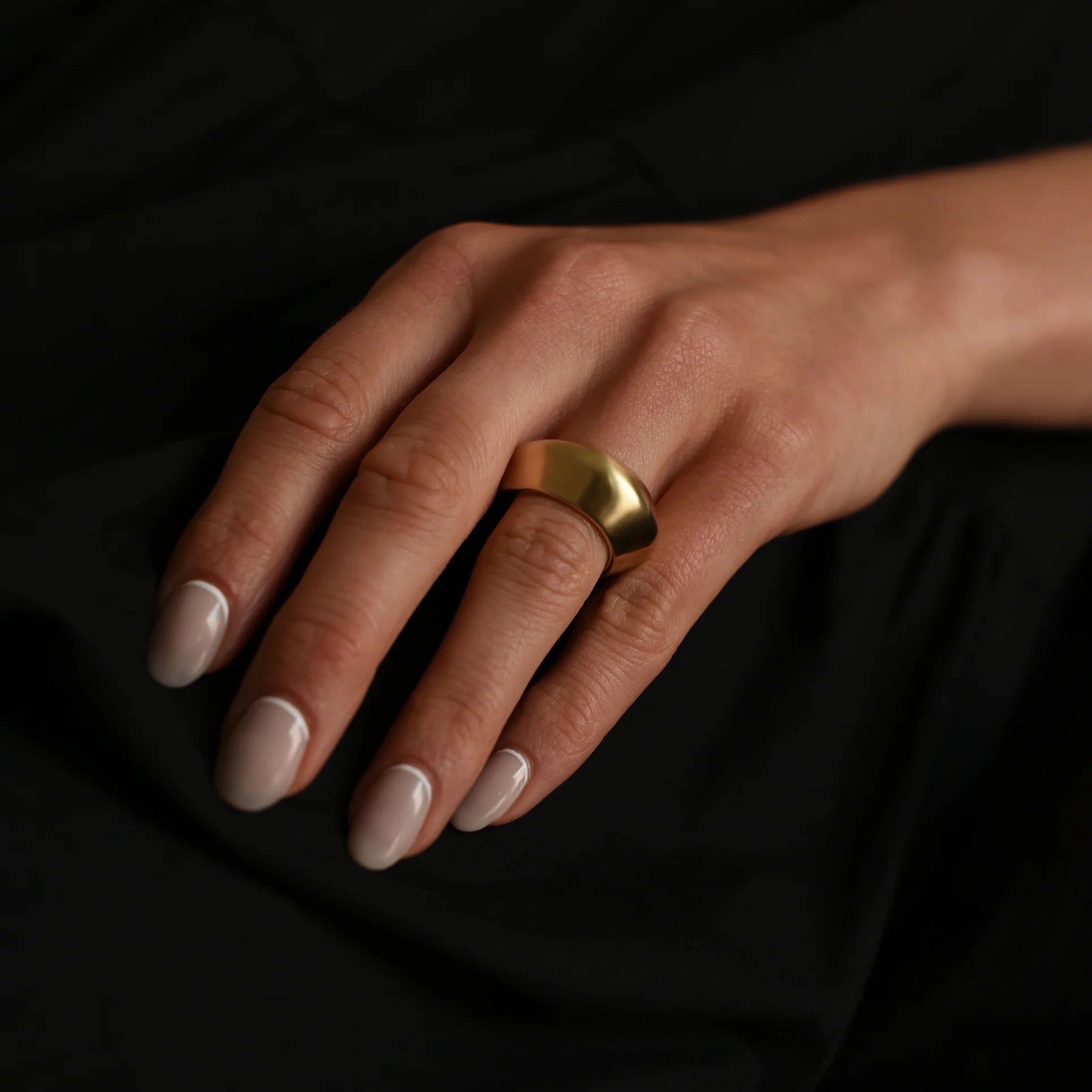 Chunky Brass Overlap Ring