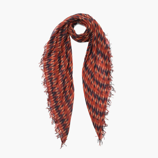 Silk/Cashmere Tie Dye Scarf - Red