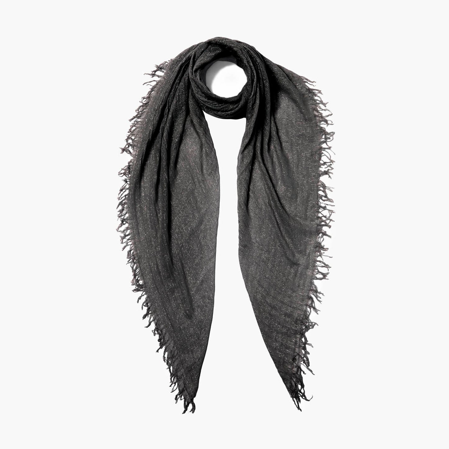 Silk/Cashmere Solid Scarf - Black Sand Metallic