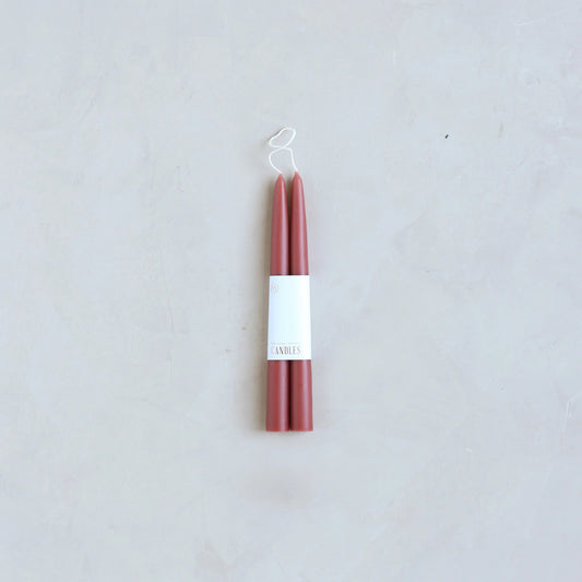 9-inch Dipped Taper Candles - Clay