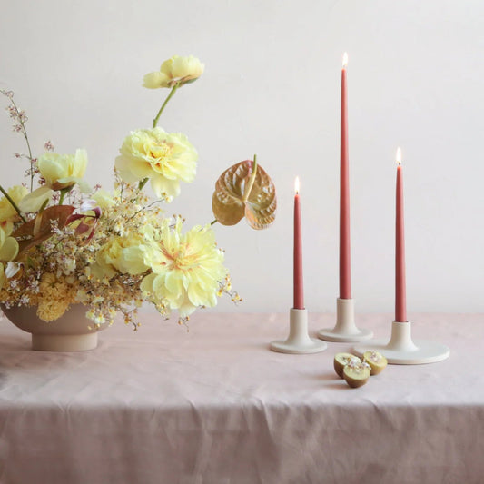 9-inch Dipped Taper Candles - Clay