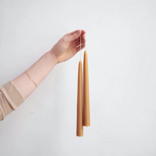 9-inch Dipped Taper Candles - Miel